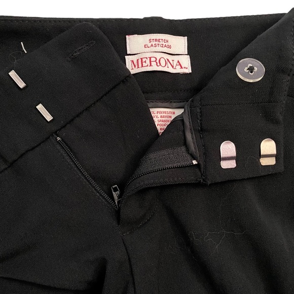 Merona Black Stretch Modern Dress Pants Trousers Career 2 - Picture 3 of 16
